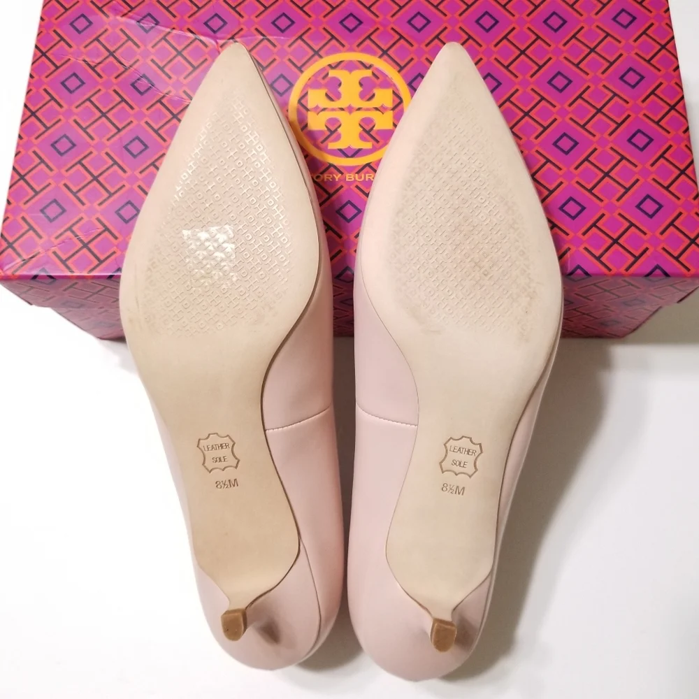 NIB Tory Burch Elizabeth Pump 40MM Leather Sea Shell Pink Size 8.5, 9 $278